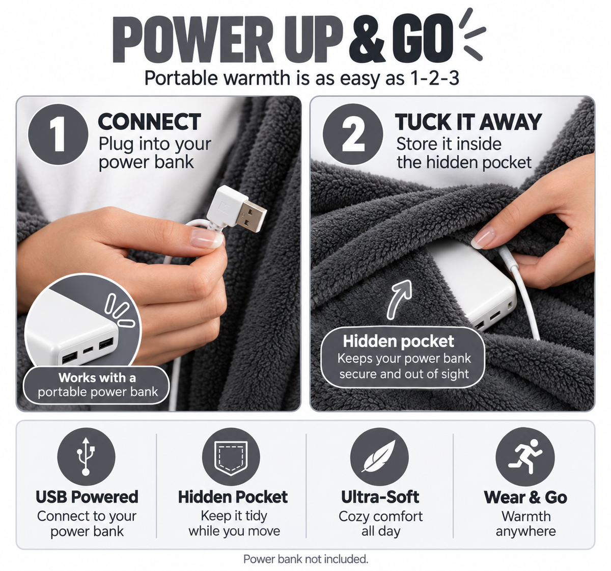 Kozie™ – Portable Heated Zip-up Jacket